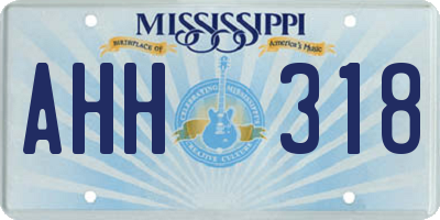 MS license plate AHH318