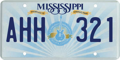 MS license plate AHH321