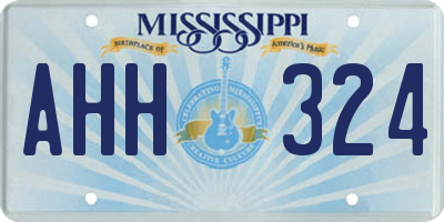MS license plate AHH324