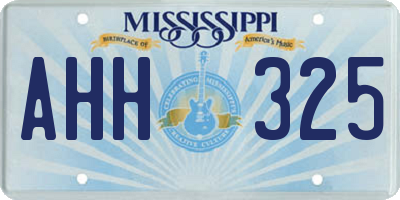 MS license plate AHH325
