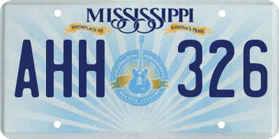 MS license plate AHH326