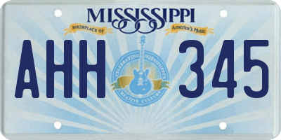 MS license plate AHH345