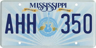 MS license plate AHH350