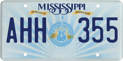 MS license plate AHH355