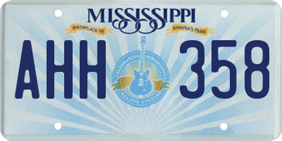 MS license plate AHH358