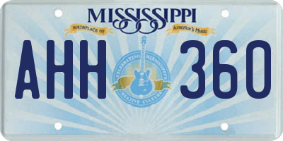 MS license plate AHH360