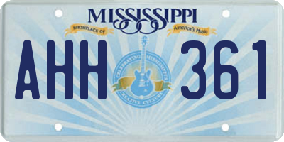 MS license plate AHH361