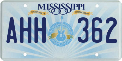 MS license plate AHH362