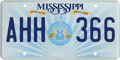 MS license plate AHH366