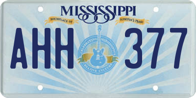 MS license plate AHH377