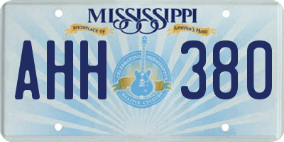 MS license plate AHH380