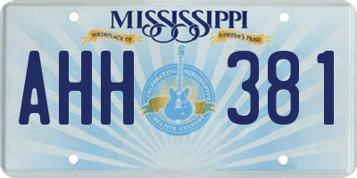 MS license plate AHH381