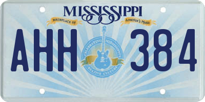 MS license plate AHH384