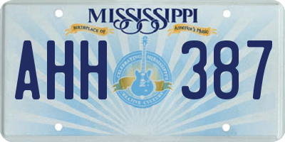 MS license plate AHH387