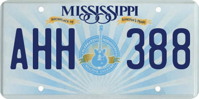 MS license plate AHH388