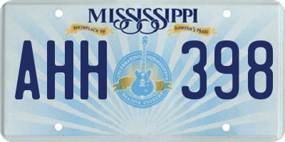 MS license plate AHH398