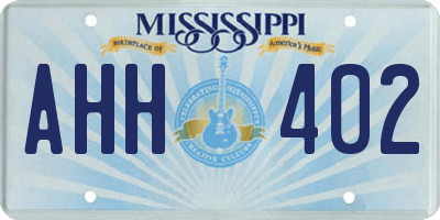 MS license plate AHH402