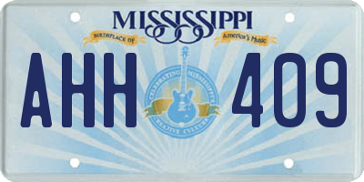 MS license plate AHH409