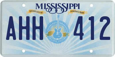 MS license plate AHH412