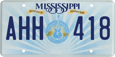 MS license plate AHH418