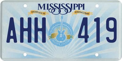 MS license plate AHH419
