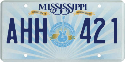 MS license plate AHH421