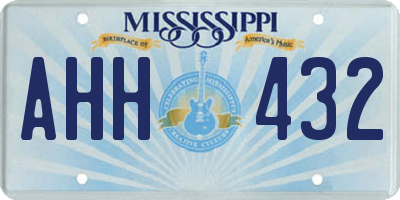 MS license plate AHH432