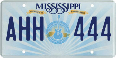 MS license plate AHH444