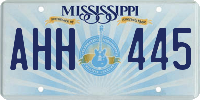 MS license plate AHH445