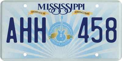 MS license plate AHH458