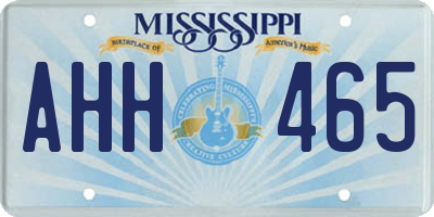 MS license plate AHH465