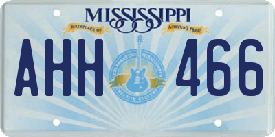 MS license plate AHH466
