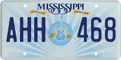 MS license plate AHH468