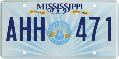 MS license plate AHH471