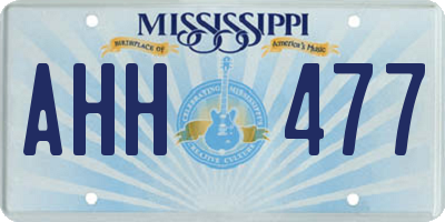 MS license plate AHH477