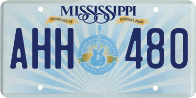 MS license plate AHH480