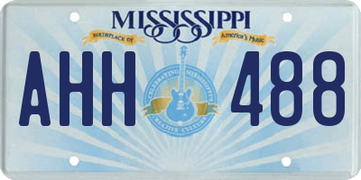 MS license plate AHH488