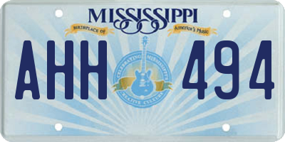 MS license plate AHH494