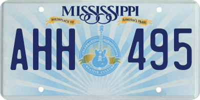 MS license plate AHH495