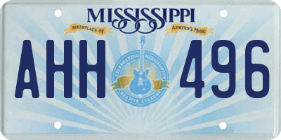 MS license plate AHH496