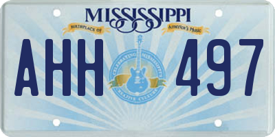 MS license plate AHH497