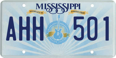 MS license plate AHH501