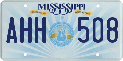 MS license plate AHH508