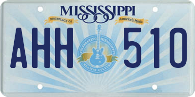 MS license plate AHH510