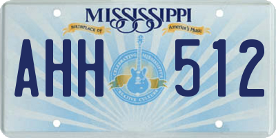 MS license plate AHH512
