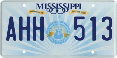 MS license plate AHH513