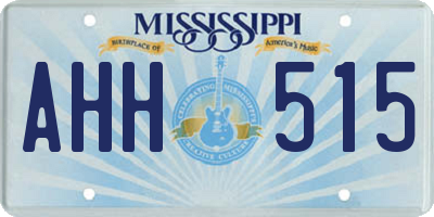 MS license plate AHH515