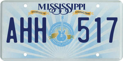 MS license plate AHH517