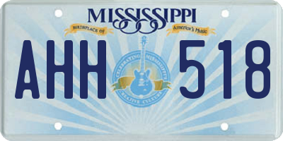 MS license plate AHH518