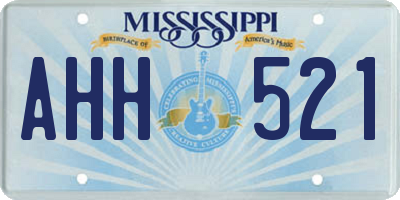 MS license plate AHH521
